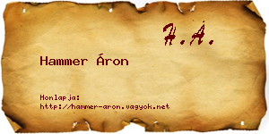 Hammer Áron névjegykártya